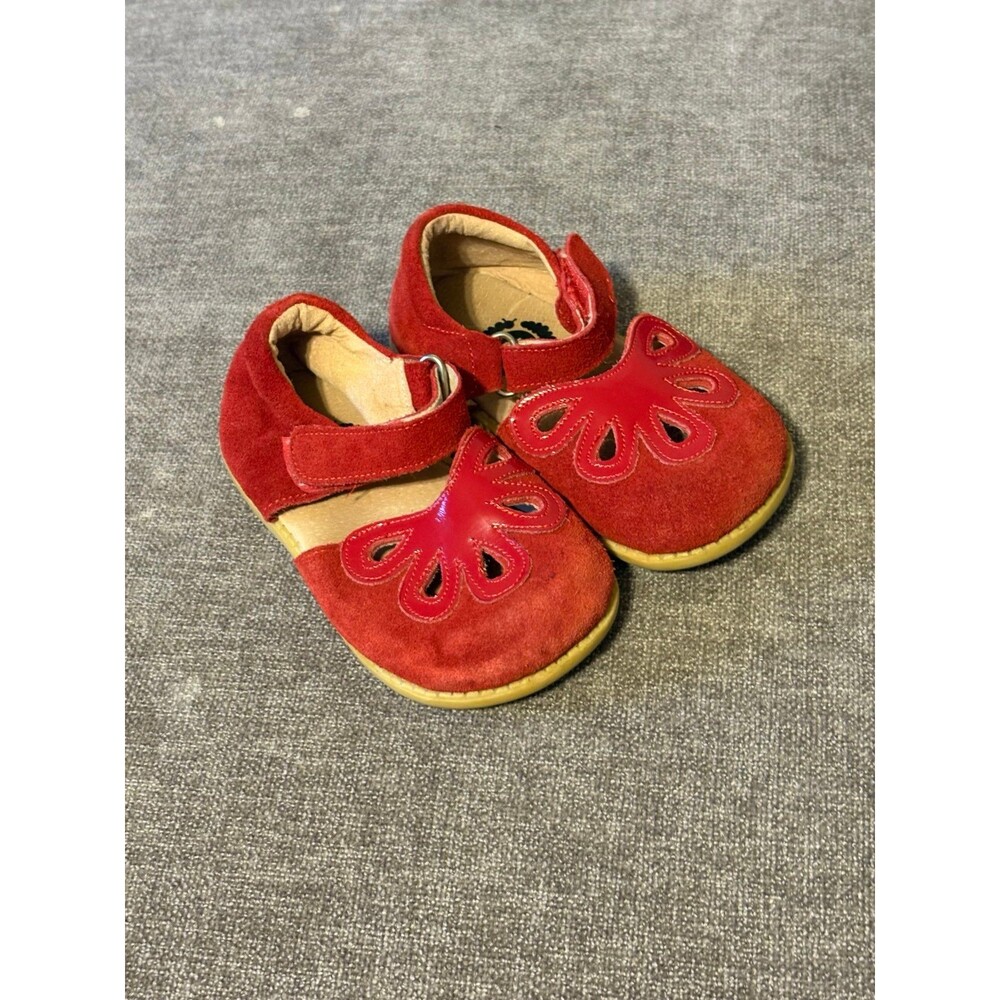 Livie & Luca Red Leather Petal Mary Jane Flats Size 9